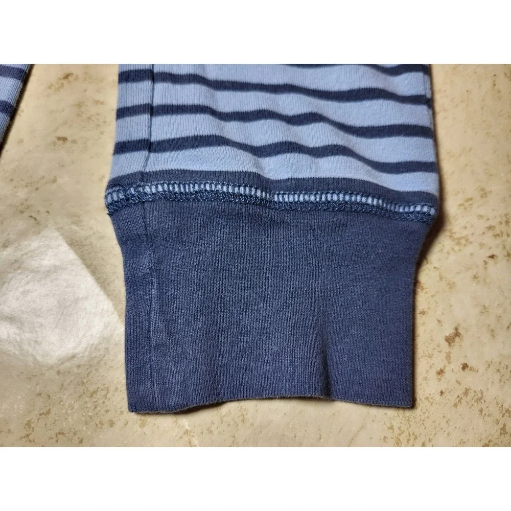 Mini Boden Blue Cotton‎ Striped Pajama Bottoms Elastic Waist Ribbed Ankle 9Y